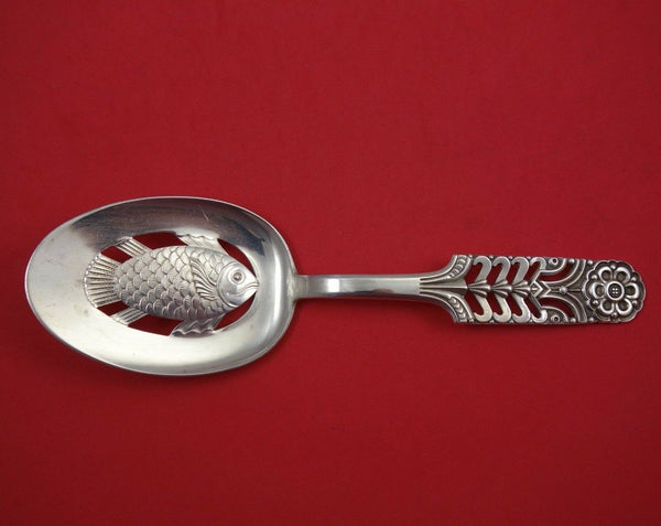 Floriform by David Andersen Norwegian Sterling Silver Fish Server w/ Fish 9 1/2"