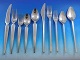 Designer Mixed Stainless Steel Flatware Set #4 Service 62 Pieces Modern Unused