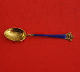 Anitra by Th. Olsens Silver Demitasse Spoon royal blue enamel vermeil 3 3/4"