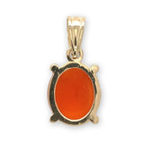 14k Yellow Gold Genuine Natural Carnelian Signet Initial "C" Pendant (#J7346)