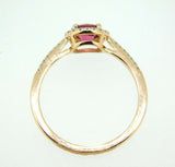 14k Rose Gold .72ct Pink Genuine Natural Sapphire Ring with Diamond Halo #J4450