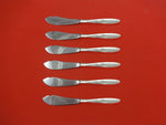 Rose Solitaire by Towle Sterling Silver Trout Knife Set 6pc. Custom Made 7 1/2"