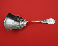 Strawberry  by Various Makers Coin Silver Fruit Scoop GW brite-cut  9 3/8"