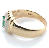 14k Yellow Gold Men's Ring with .46ct Genuine Natural Emerald Size 10.5 (#J6809)