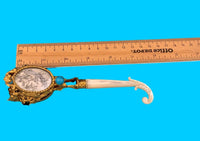 Gilt Bronze Tussie Mussie Posey Posy Holder with Flirting Mirrors (#J1300)