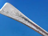 Lap Over Edge Acid Etched by Tiffany Sterling Serving Spoon Floral 8 5/8"