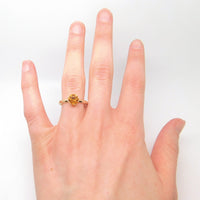 14k Solitaire Ring w/Specialty Concave Cut 1.05ct Genuine Natural Citrine #J3857