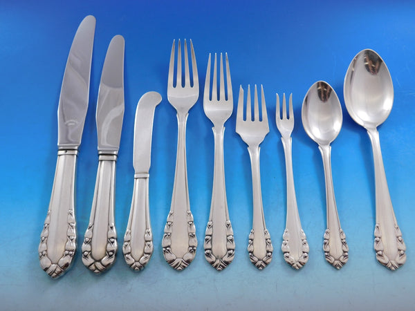 Lily of the Valley by Georg Jensen Sterling Silver Flatware Set Service 81 pcs