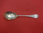 Antique Lily Engraved by Lunt Sterling Silver Berry Spoon Goldwashed Brite-Cut