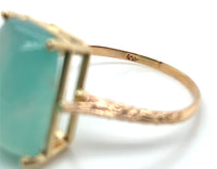 10k Yellow Gold 6.95 Carat Genuine Natural Aquaprase Ring Size 8.75 (#J7213)