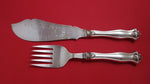 G. Luxner & Sons English Sterling Silver Fish Serving Set 2pc HH w/ Silverplate