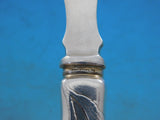 Lap Over Acid Etched by Tiffany Sterling Silver Melon Fork / Knife Leaves 8 1/8