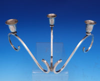 Sciarrotta Sterling Silver Candlestick Pair 3-Light All Sterling Handmade #7952