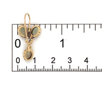 14k Yellow Gold Genuine Natural Opal Diamond Drop Earrings w/Lively Color #J7297