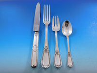 Tetard Freres Perles Sterling Silver Flatware Set Service French 343 pcs Dinner