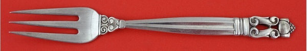 Acorn by Georg Jensen Sterling Silver Pastry Fork 3-Tine (Even Tines) GI/GJ Mark