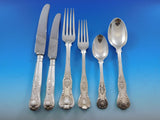 Kings / Queens English Sterling Silver Flatware Set Service 82 Pieces Dinner