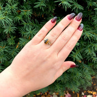 10k Yellow Gold Victorian Genuine Natural Tiger's Eye Quartz Ring (#J6351)