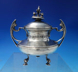 B and Shield English Sterling Silver Inkwell w/Deco Style Insect Handles (#5423)
