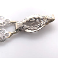 10k White and Yellow Gold Art Deco Filigree Bracelet 6.75" Jewelry (#J6740)