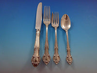English Gadroon by Gorham Sterling Silver Flatware Set 8 Service 80 Pcs "H" Mono