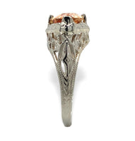 14k White Gold Filigree 2 Carat Precious Genuine Natural Topaz Ring (#J7209)