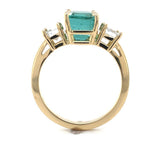18k Yellow Gold GIA 2.86 Carat Emerald and 1.02 Carat Diamond Ring (#J6507)