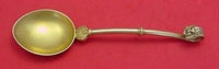 German Sterling Pattern Unknown Place Soup Spoon w/Mask Vermeil 7" Figural