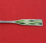 Harlequin Enameled by Georg Jensen Sterling Silver Dessert Fork w/ Green Enamel