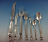 Royal Danish by International Sterling Silver Dinner Flatware For 8 Set 61 Pcs