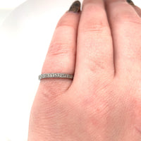 18k White Gold Hand Engraved Diamond Wedding Band Ring Jewelry Size 5.5 (#J5880)