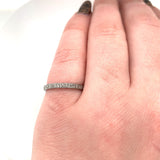 18k White Gold Hand Engraved Diamond Wedding Band Ring Jewelry Size 5.5 (#J5880)
