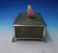 Edward I. Farmer by Farmer Inc. Sterling Silver Dresser Box Jade Quartz (#5576)