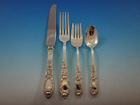 Rose by Kirk Sterling Silver Flatware Set for 12 Service 77 pieces