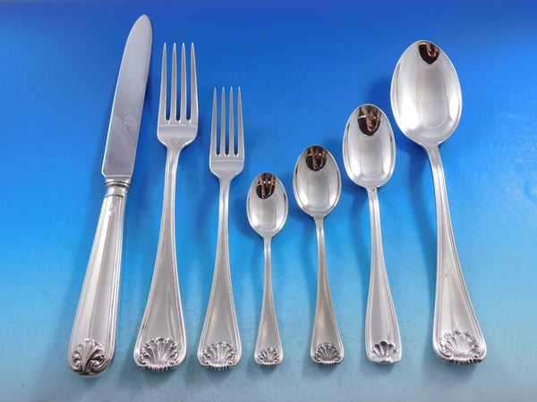 Conchiglia aka Shell by Schiavon Italy 800 Silver Flatware Set Service 62 Pieces