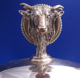 Gorham Sterling Silver Vegetable Bowl Covered with 3-D Bull Finial Lions (#8778)