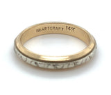14k White and Yellow Gold Wedding Band Ring Jewelry Size 6.5 (#J5896)
