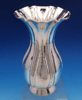 Greek XEIPO Sterling Silver Vase Hand Hammered 925/1000 8" x 4 1/4" (#8466)