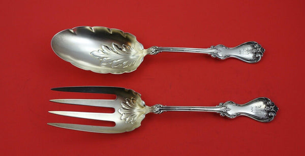 Duke of York by Whiting Sterling Silver Salad Serving Set light GW  9"