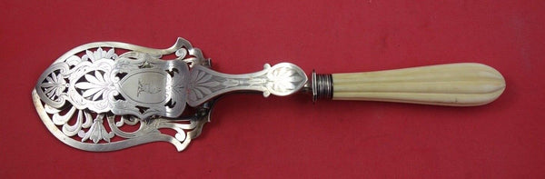 English Silverplate by Unknown Pastry Tongs fancy pierced & engraved 10 1/2"