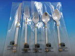 Aegean Weave Gold by Wallace Sterling Silver Flatware Set 8 Service 40 pcs New