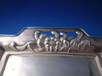 Japanese Sterling Silver Smoking Set 3pc with Applied Flowers Leaves (#6071)