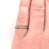 14k White Gold Wedding Band Scalloped and Beaded Size 6.5 Jewelry (#J5987)