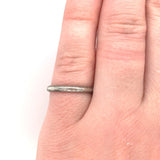 14k White Gold Wedding Band Scalloped and Beaded Size 6.5 Jewelry (#J5987)
