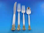 Celtic Weave Gold by Towle Sterling Silver Flatware Set for 8 Service 32 pieces