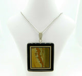 Kaufmann Intarsia Sterling Pendant with Genuine Natural Agate and Onyx (#J4371)