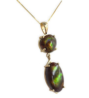 14k Yellow Gold 12 Carat TW Fire Genuine Natural Agate Pendant (#J7230)