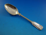 Fiddle Thread by James Robinson Sterling Silver Place Soup Spoon handle up 7 1/8