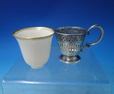 Webster Sterling Silver Demitasse Cup Pierced Engraved Flowers w/ Liner (#6310)