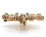 13k Yellow Gold Victorian Diamond and Seed Pearl Startburst Brooch Pin (#J7437)